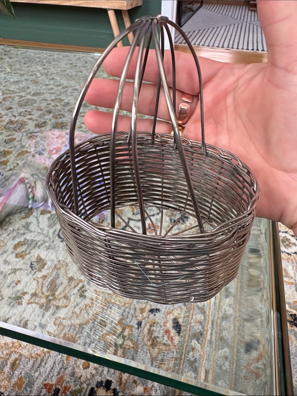 Vintage metal wire basket